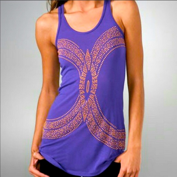 Torn by Ronny Kobo Tops - TORN by RONNY KOBO Purple & Gold Stud Tank Top Sm